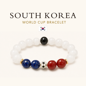 ROMALI South Korea World Cup Bracelet | White Jade, Black Onyx, Cherry Jade & Lapis Lazuli Unisex