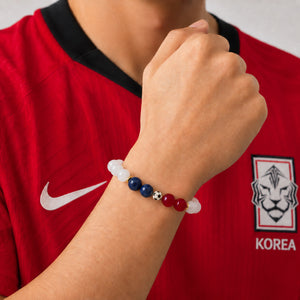 ROMALI South Korea World Cup Bracelet | White Jade, Black Onyx, Cherry Jade & Lapis Lazuli Unisex