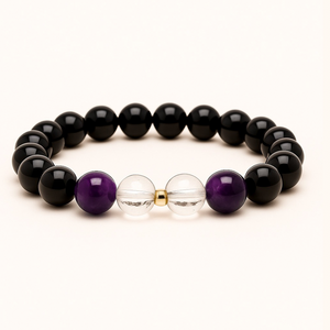 ROMALI Aquarius Zodiac Bracelet - Amethyst & Clear Quartz - ROMALI