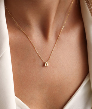 ROMALI 18k Gold-Plated Initial pendant Adjustable Necklace - ROMALI