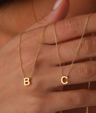 ROMALI 18k Gold-Plated Initial pendant Adjustable Necklace - ROMALI