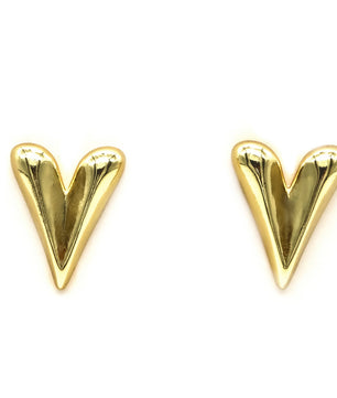 ROMALI 18K Gold-Plated Heart Drop Stud Earrings - ROMALI