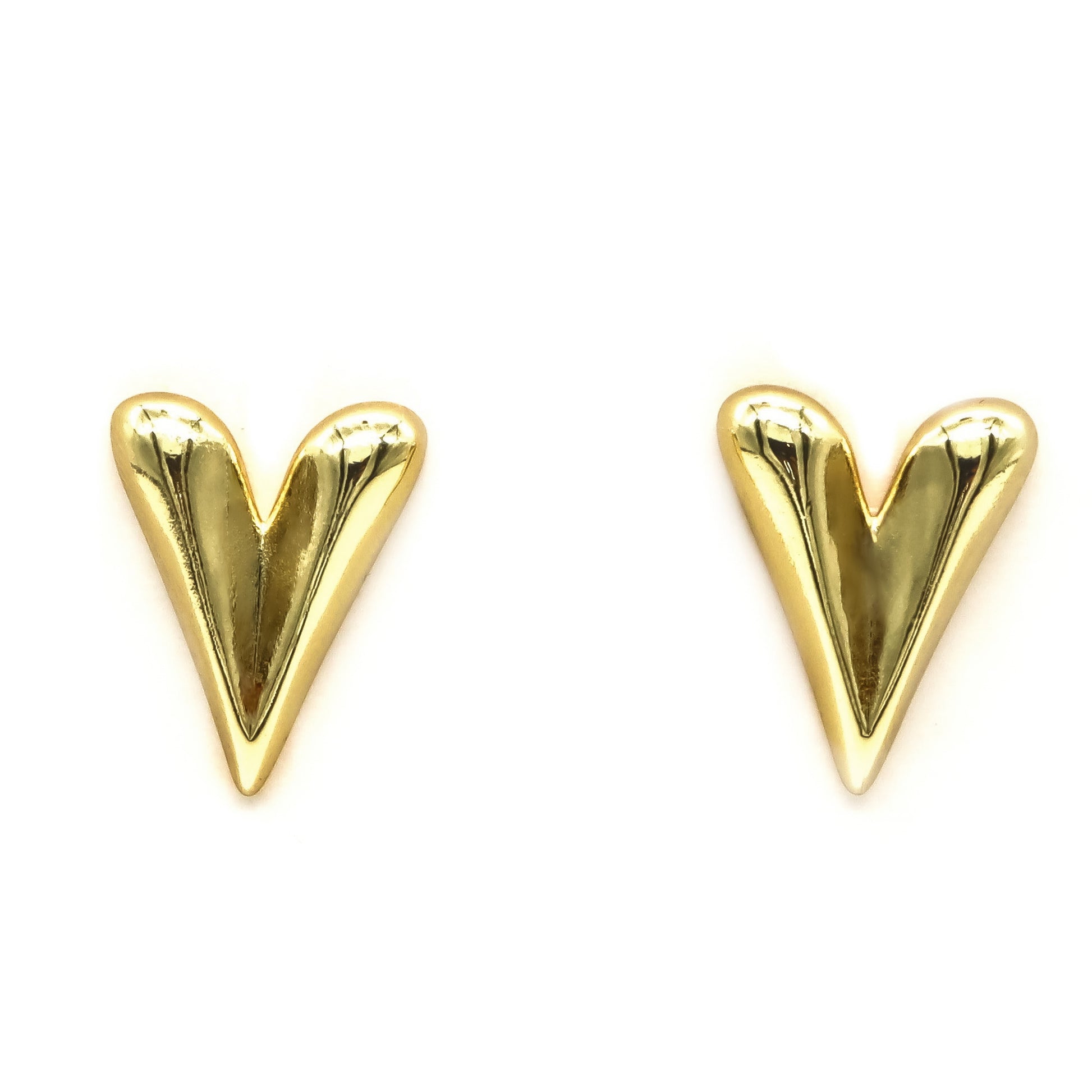 ROMALI 18K Gold-Plated Heart Drop Stud Earrings - ROMALI