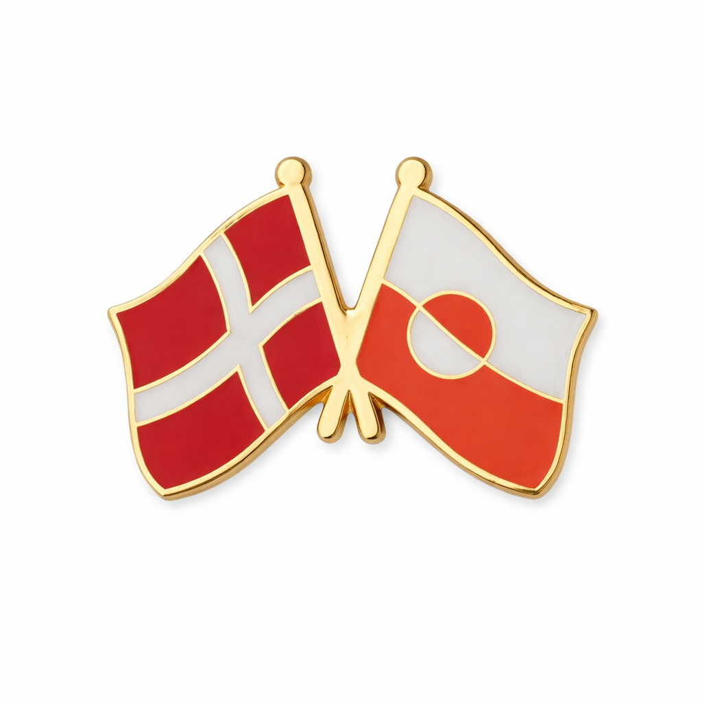 ROMALI Denmark & Greenland Friendship Flag Pin | Gold-Plated