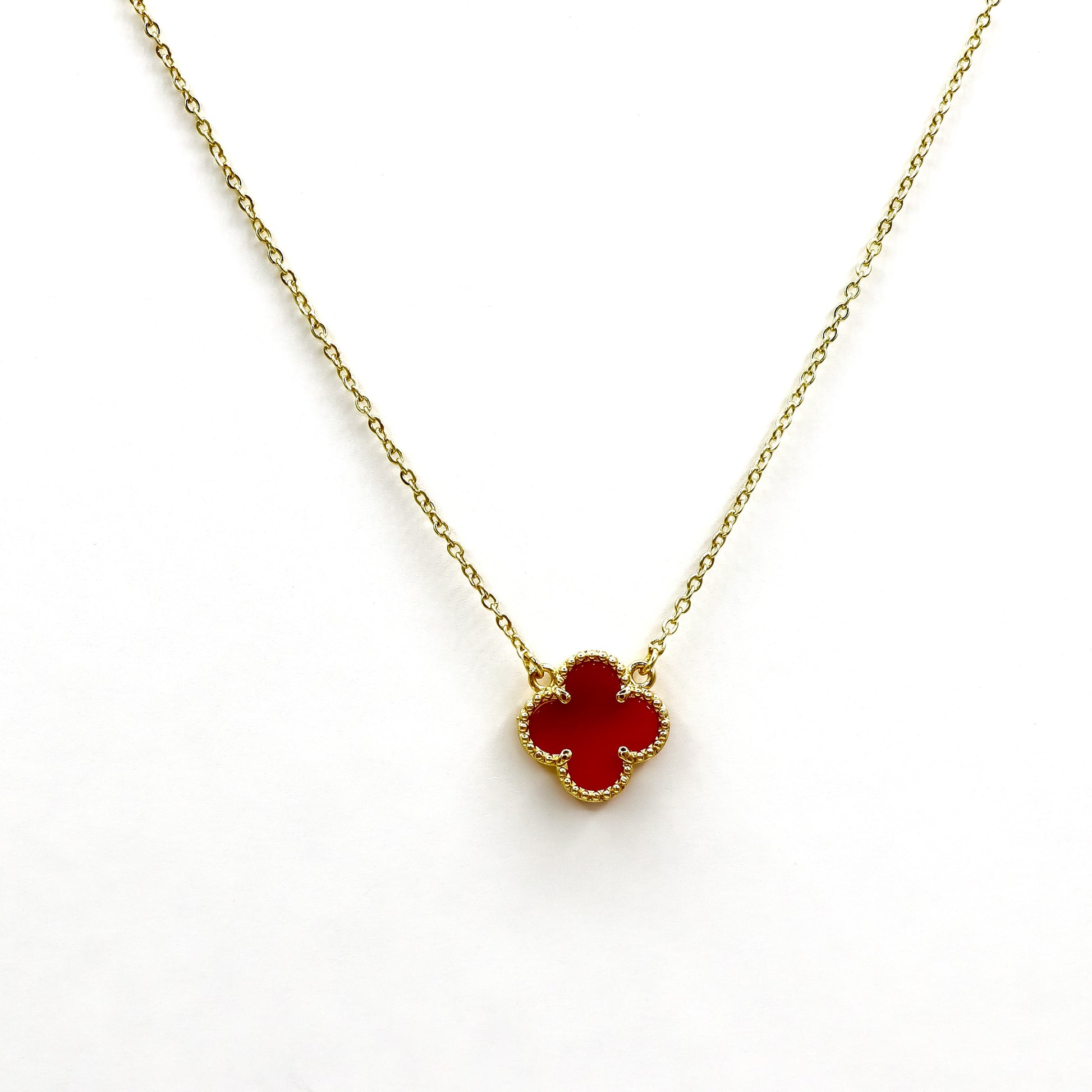 ROMALI 18k Gold-Plated Clover Dainty Chain Necklace