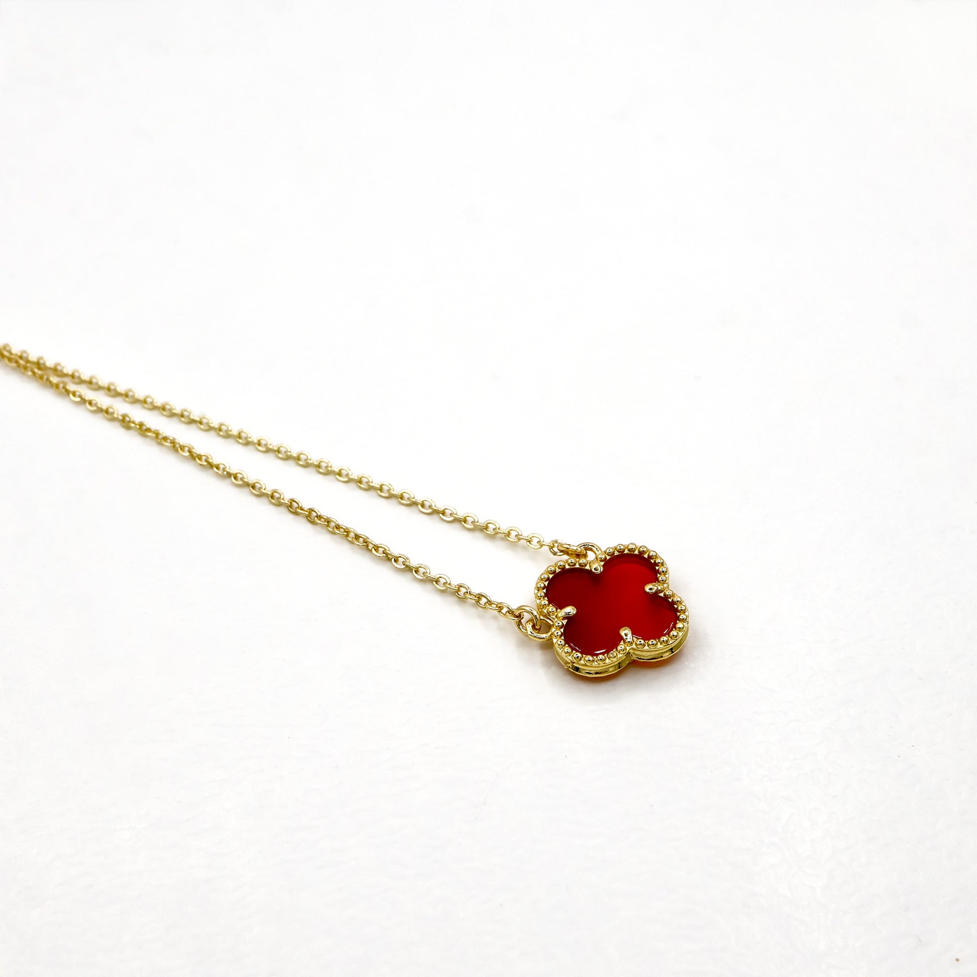 ROMALI 18k Gold-Plated Clover Dainty Chain Necklace