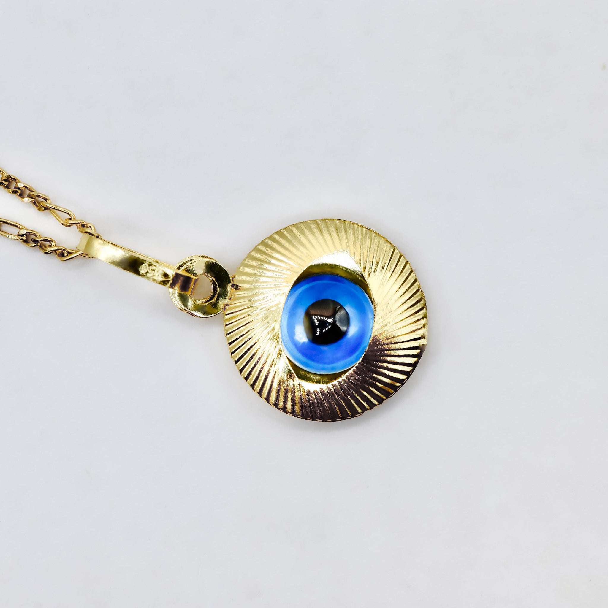 Romali 18K Solid Gold Evil Eye Pendant Necklace - Premium Protective Jewelry for Good Luck