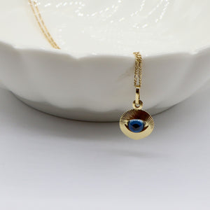 Romali 18K Solid Gold Evil Eye Pendant Necklace - Premium Protective Jewelry for Good Luck
