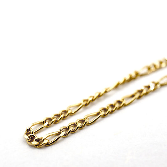 18k Solid Gold Figaro Chain Necklace