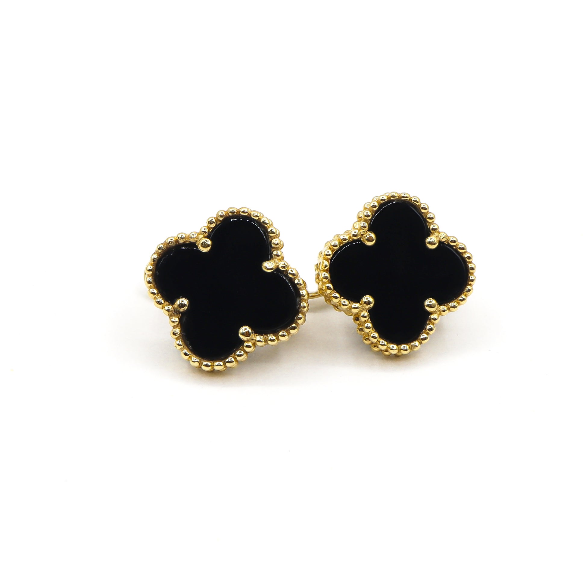 18k Solid Gold Lucky Clover Studs