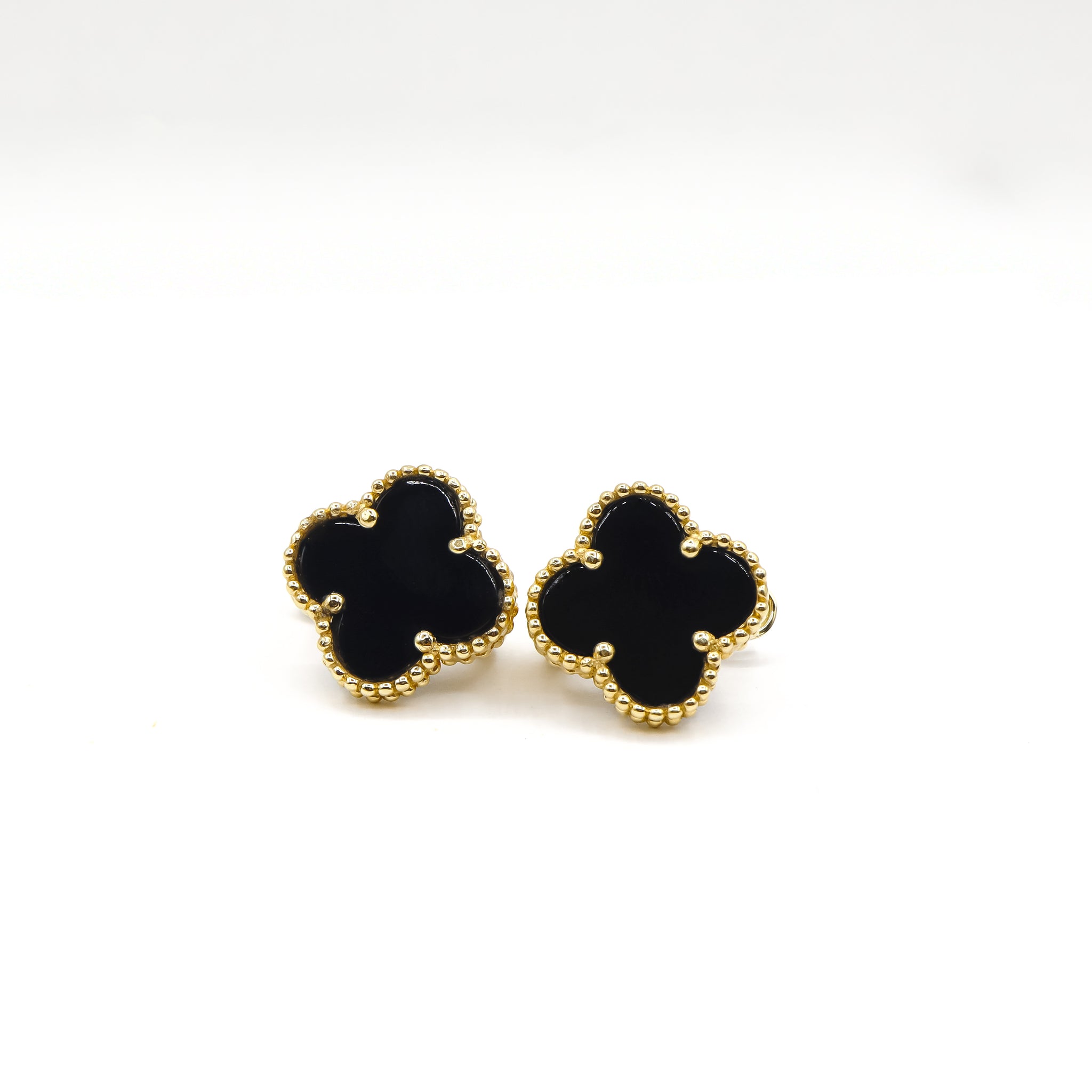 18k Solid Gold Lucky Clover Studs