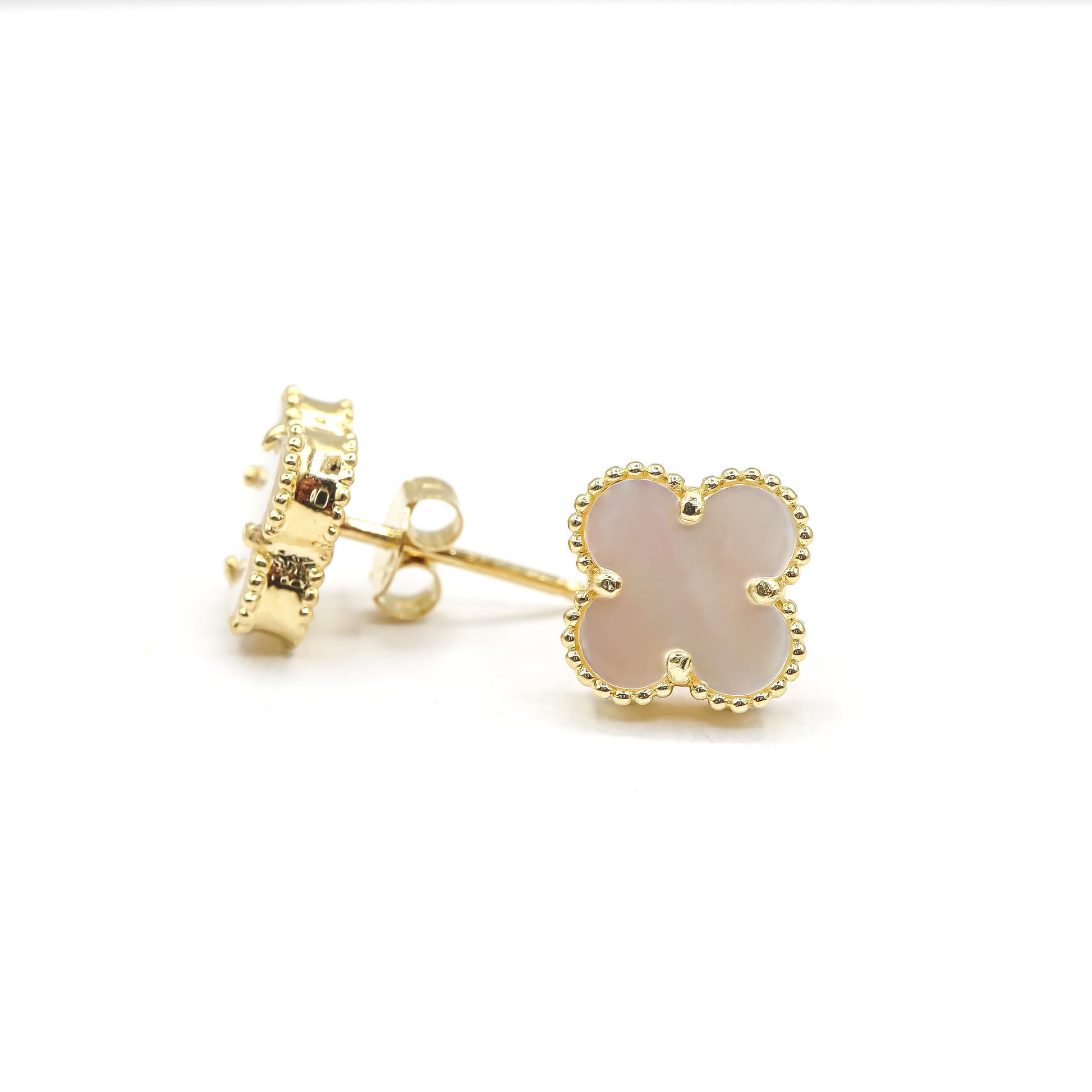 18k Solid Gold Lucky Clover Studs