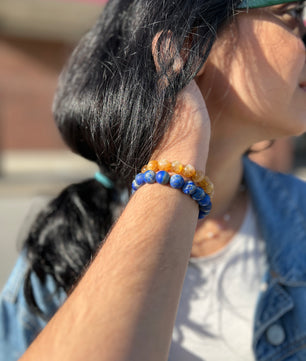 ROMALI Natural Citrine Beaded Bracelet - Stone on Luck & Money 10mm - ROMALI