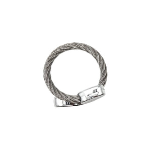 ROMALI Twisted Stainless Steel Cable Ring with Sleek Polished Caps