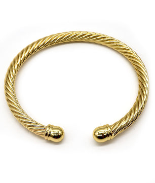 ROMALI 18K Gold-Plated Twisted Rope Cuff Bracelet - ROMALI