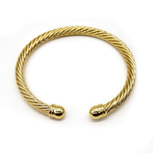 ROMALI 18K Gold-Plated Twisted Rope Cuff Bracelet