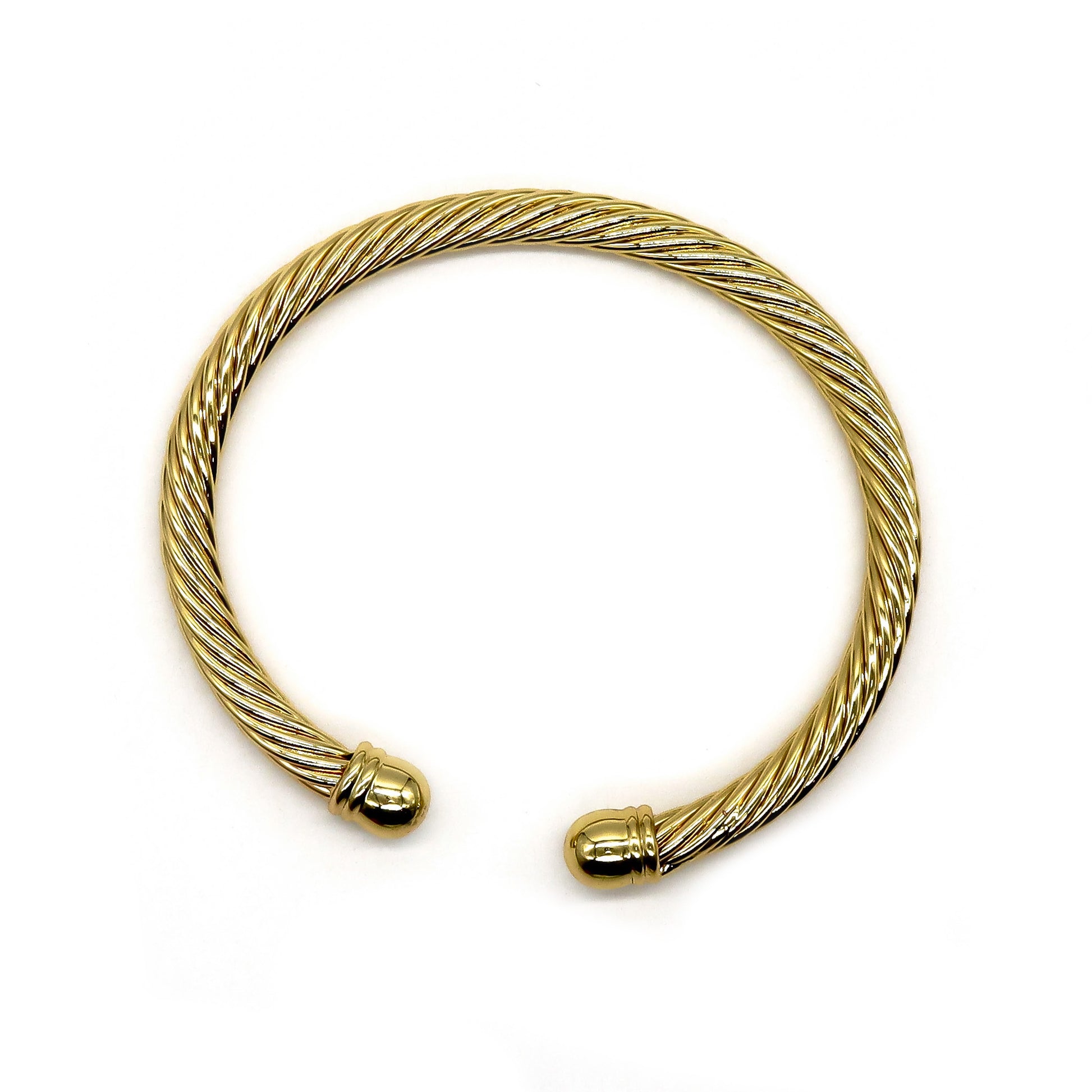 ROMALI 18K Gold-Plated Twisted Rope Cuff Bracelet