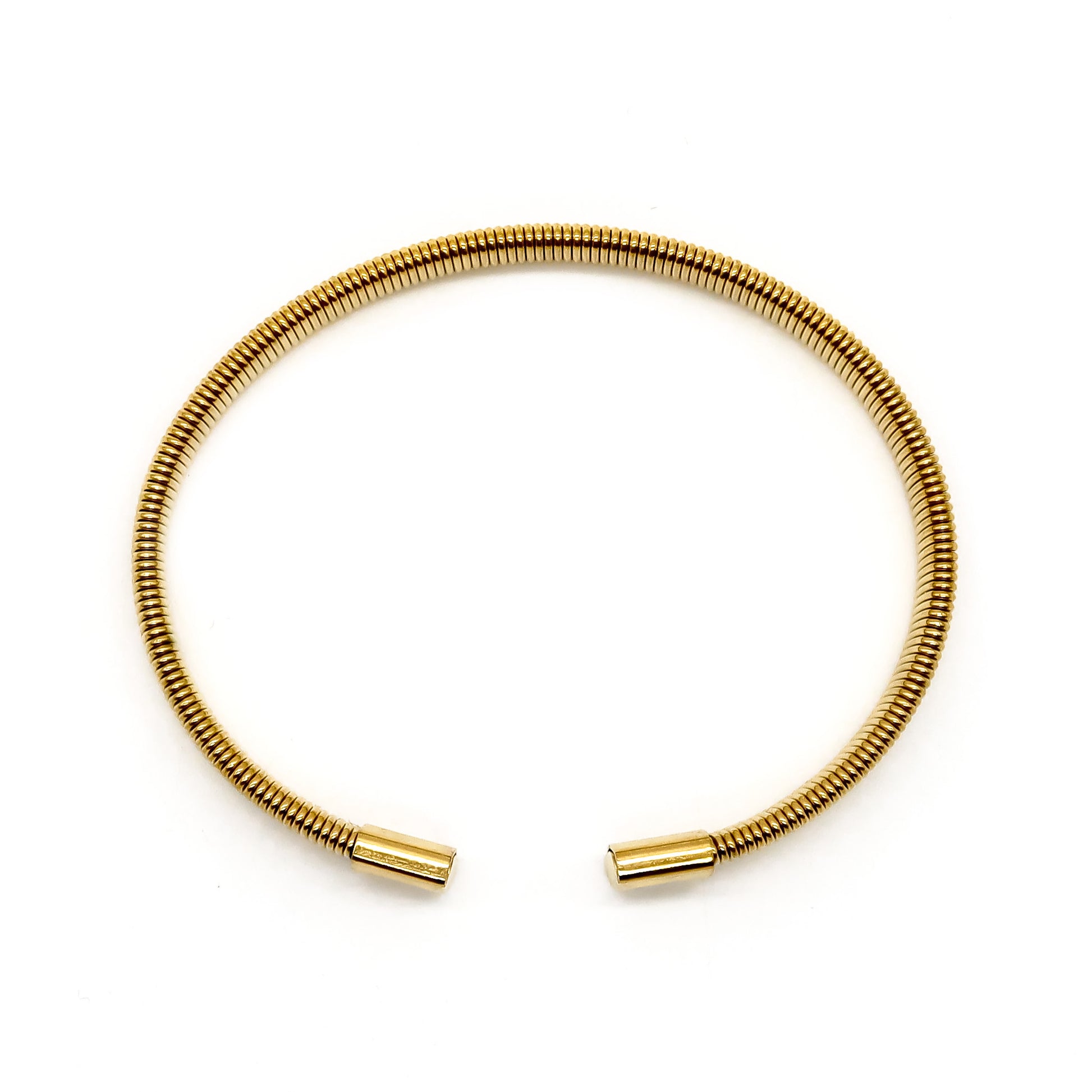 ROMALI 18K Gold-Plated Ribbed Cuff Bracelet