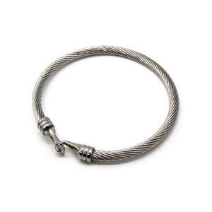 ROMALI Stainless Steel Twisted Cable Bracelet with Hook Clasp - ROMALI