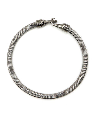 ROMALI Stainless Steel Twisted Cable Bracelet with Hook Clasp - ROMALI