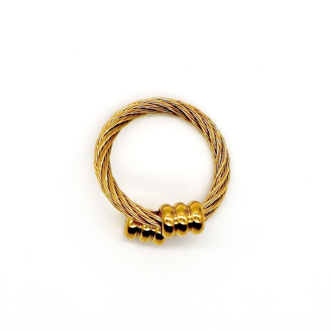 ROMALI 18K Gold-Plated Twisted Cable Ring