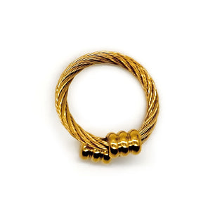 ROMALI 18K Gold-Plated Twisted Cable Ring