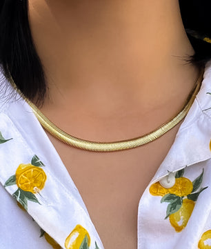 18k Gold-Plated Snake Chain Necklace - ROMALI