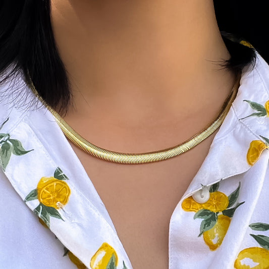 18k Gold-Plated Snake Chain Necklace - ROMALI