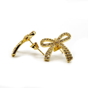 ROMALI 18K Gold-Plated Bow Stud Earrings