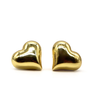 ROMALI 18K Gold-Plated Heart Stud Earrings - ROMALI