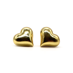 ROMALI 18K Gold-Plated Heart Stud Earrings