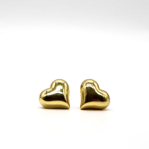 ROMALI 18K Gold-Plated Heart Stud Earrings