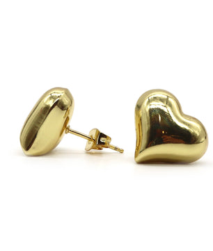 ROMALI 18K Gold-Plated Heart Stud Earrings - ROMALI