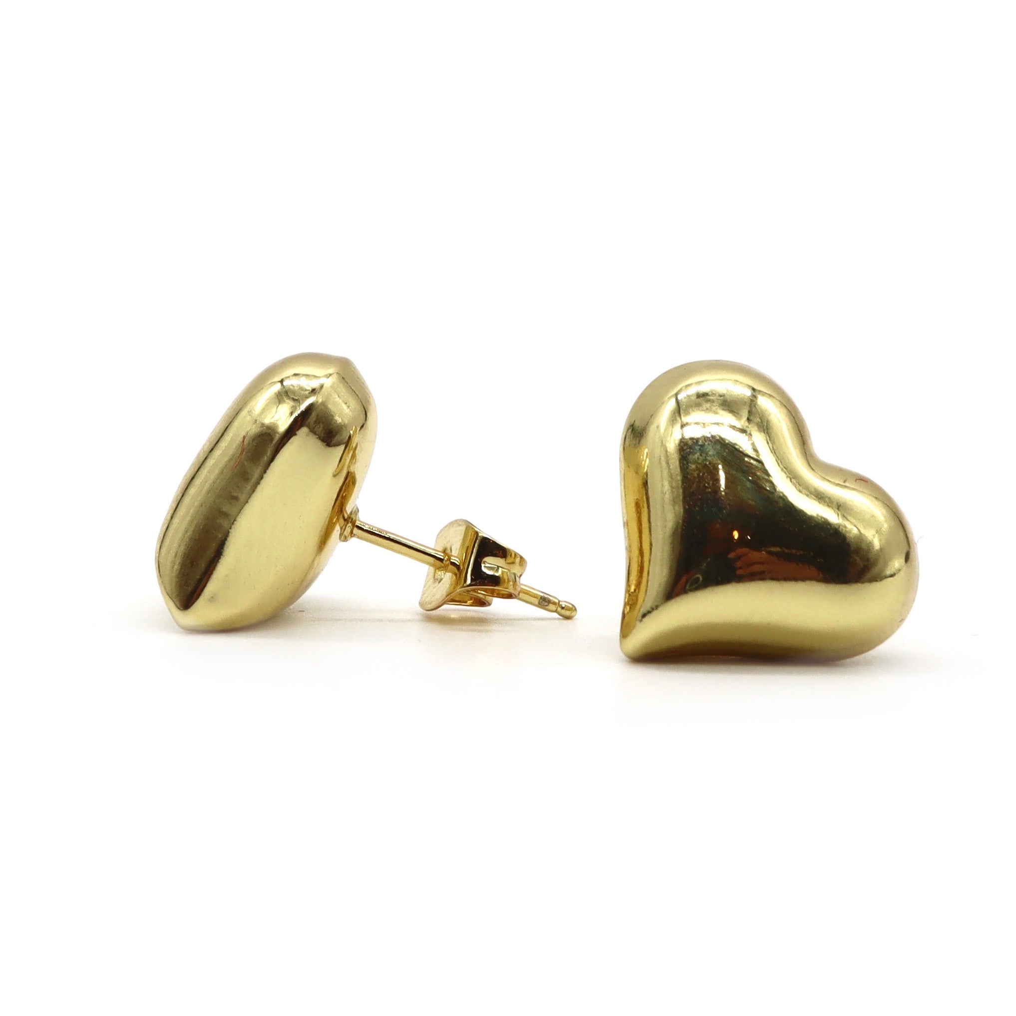 ROMALI 18K Gold-Plated Heart Stud Earrings