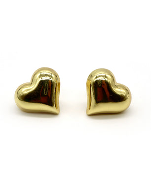 ROMALI 18K Gold-Plated Heart Stud Earrings - ROMALI