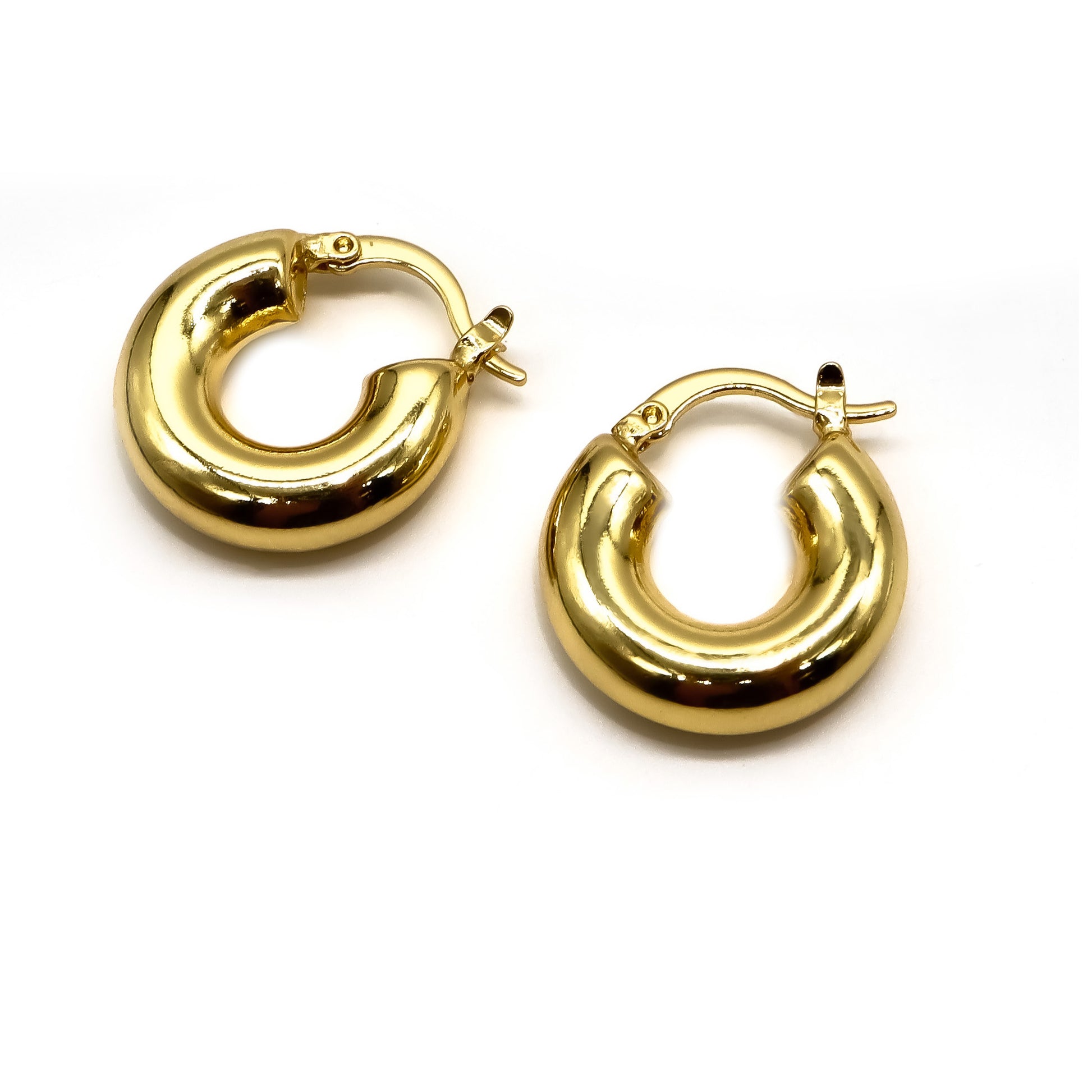 ROMALI 18K Gold-Plated Rounded Hoop Earrings