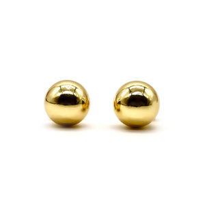 ROMALI 18K Gold-Plated Ball Stud Earrings – Small, Medium, and Large Sizes for Elegant Style