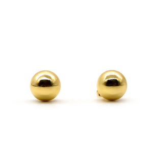 ROMALI 18K Gold-Plated Ball Stud Earrings – Small, Medium, and Large Sizes for Elegant Style