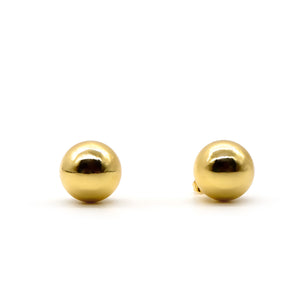 ROMALI 18K Gold-Plated Ball Stud Earrings – Small, Medium, and Large Sizes for Elegant Style