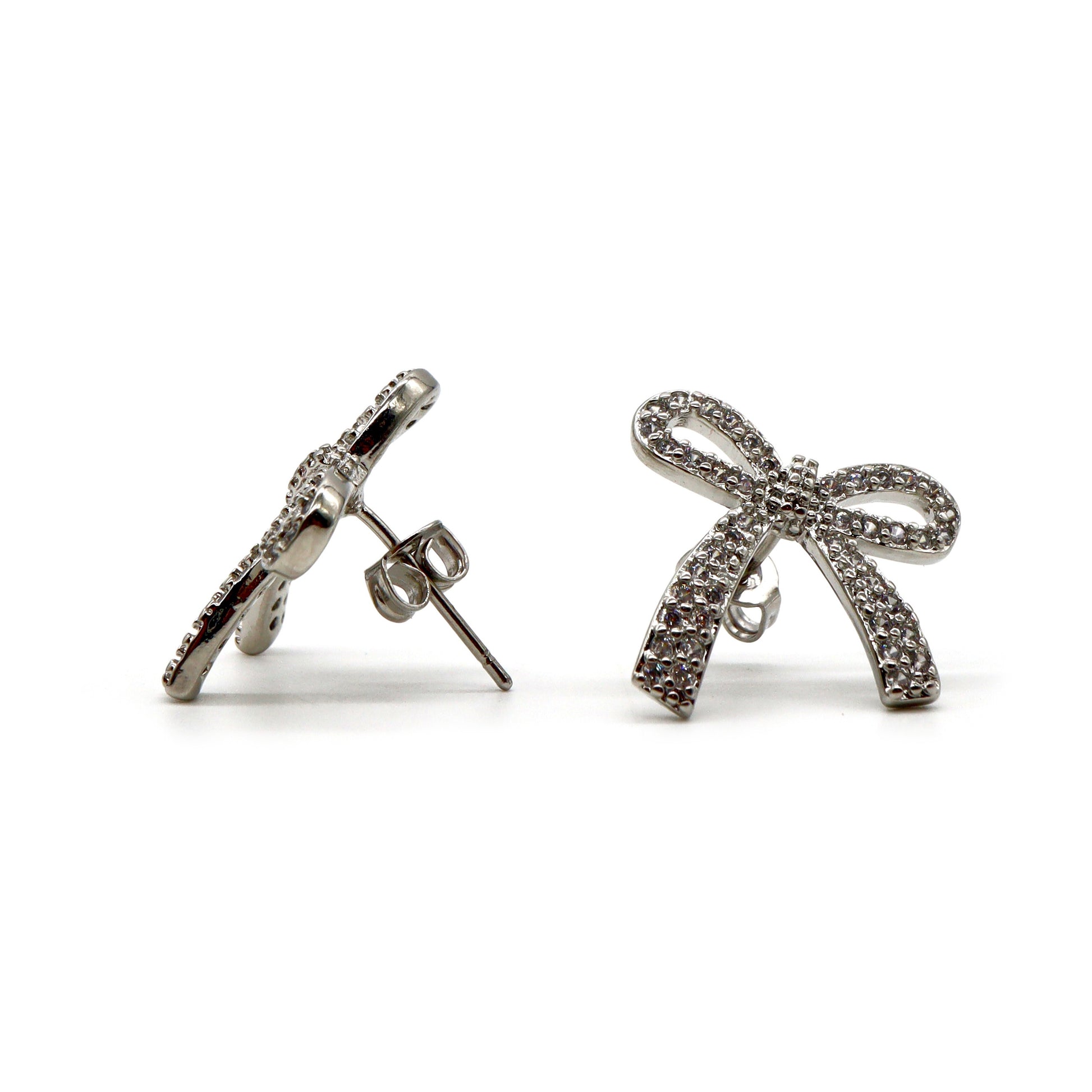 ROMALI Stainless Steel Stud Earrings with Crystal Accents