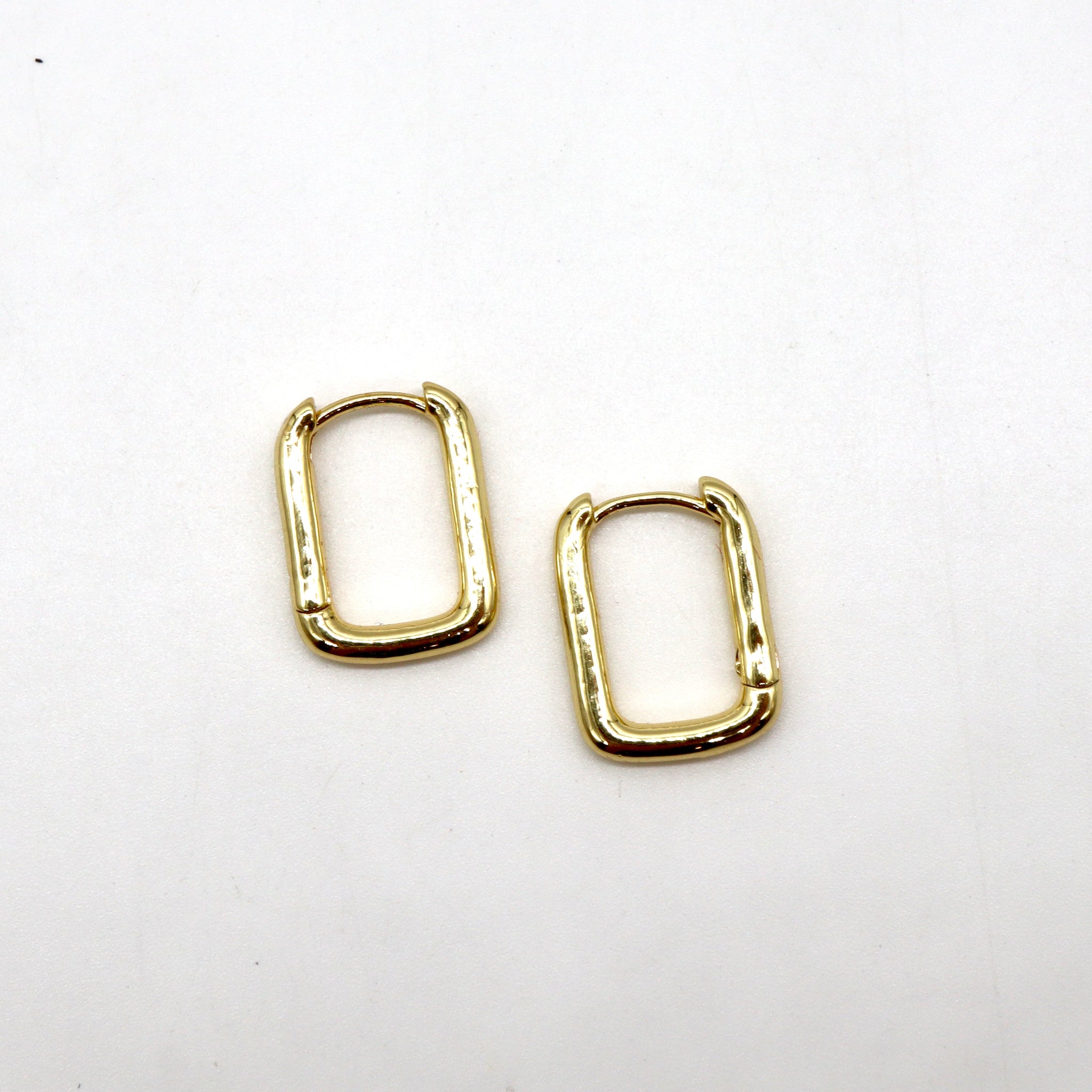 ROMALI 18k Gold-Plated Rectangular Hoop Earrings