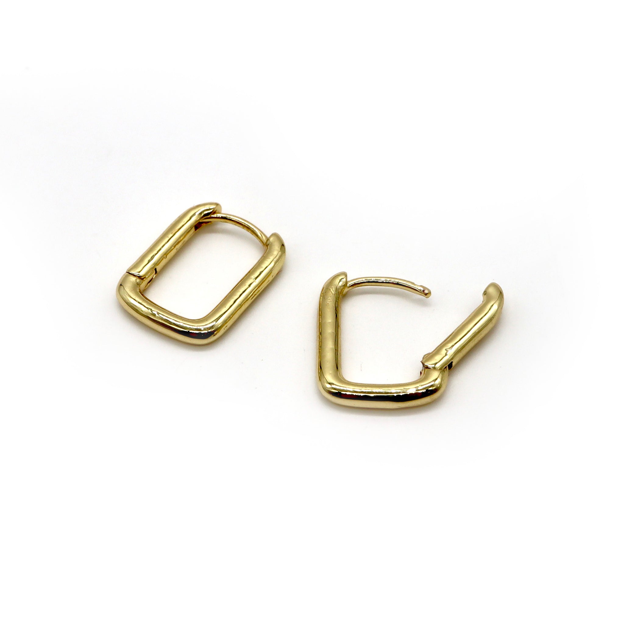 ROMALI 18k Gold-Plated Rectangular Hoop Earrings