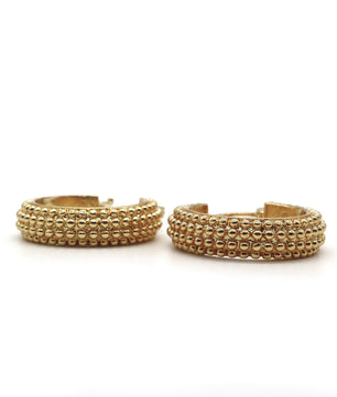 ROMALI 18k Gold-Plated Beaded Hoop Earrings - ROMALI