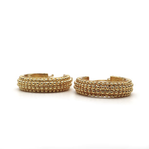 ROMALI 18k Gold-Plated Beaded Hoop Earrings