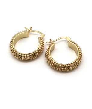 ROMALI 18k Gold-Plated Beaded Hoop Earrings - ROMALI