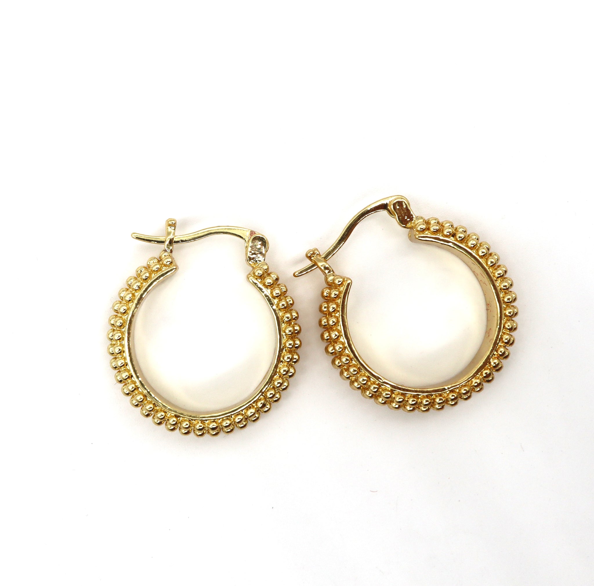 ROMALI Gold-Plated Beaded Hoop Earrings