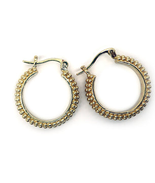 ROMALI 18k Gold-Plated Beaded Hoop Earrings - ROMALI