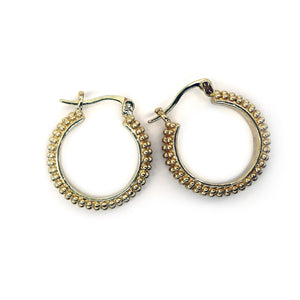 ROMALI 18k Gold-Plated Beaded Hoop Earrings