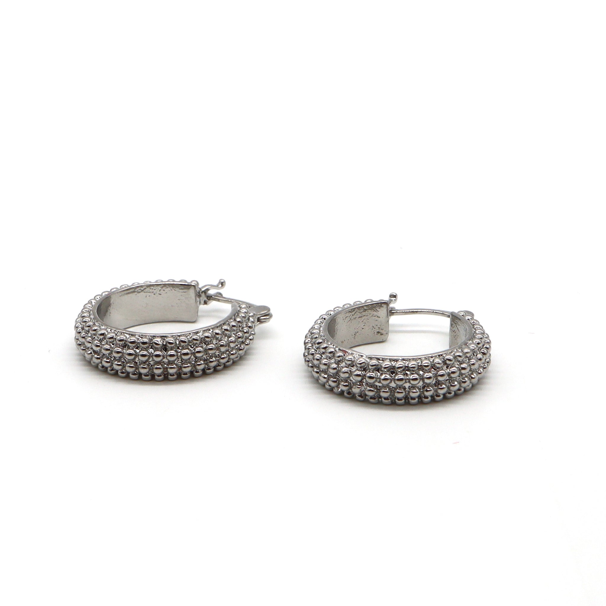 ROMALI Stainless Steel Beaded Hoop Earrings