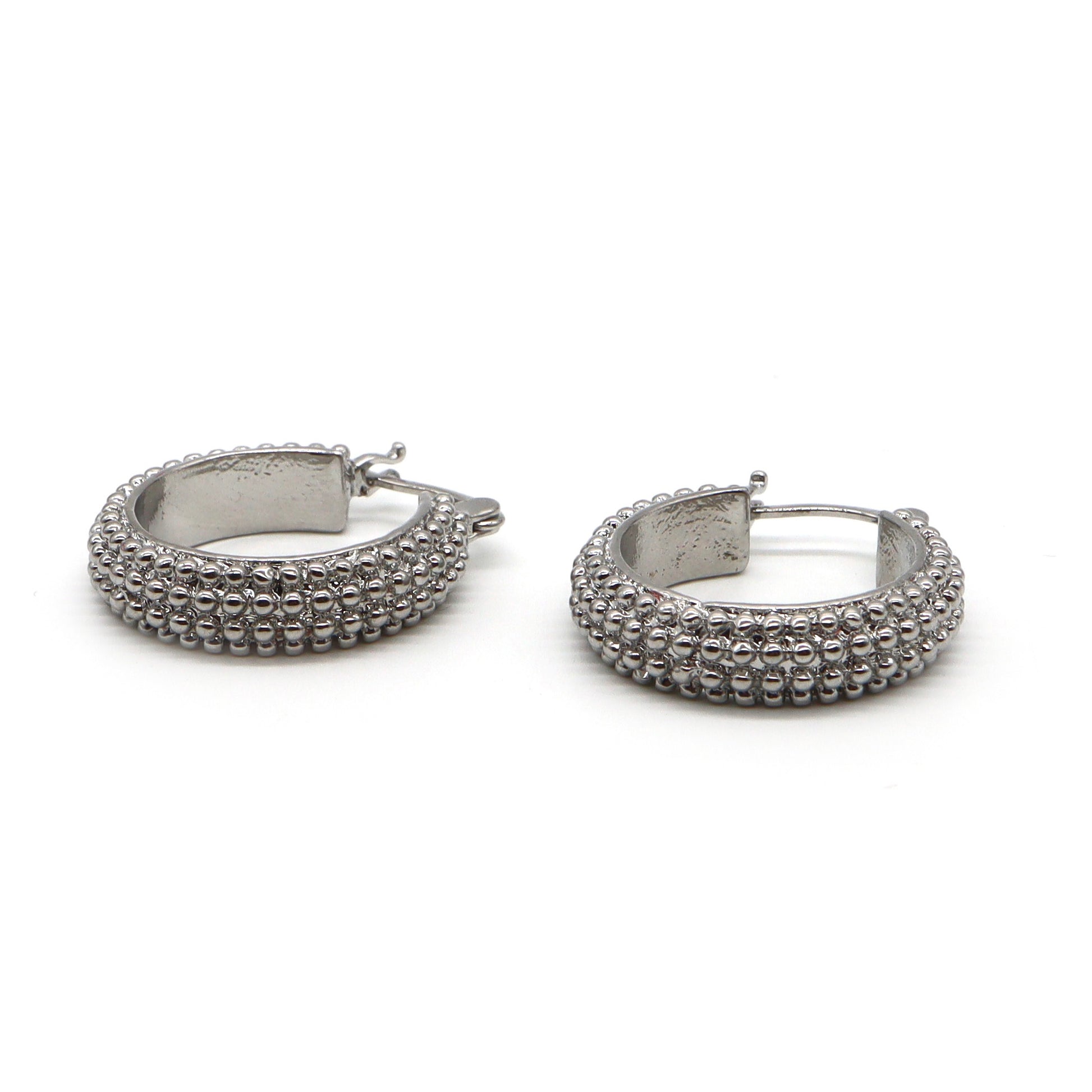 ROMALI Stainless Steel Beaded Hoop Earrings